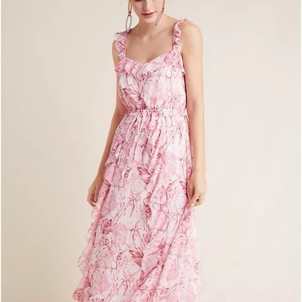 Anthropologie - Gal Meets Glam Pink Floral Dress